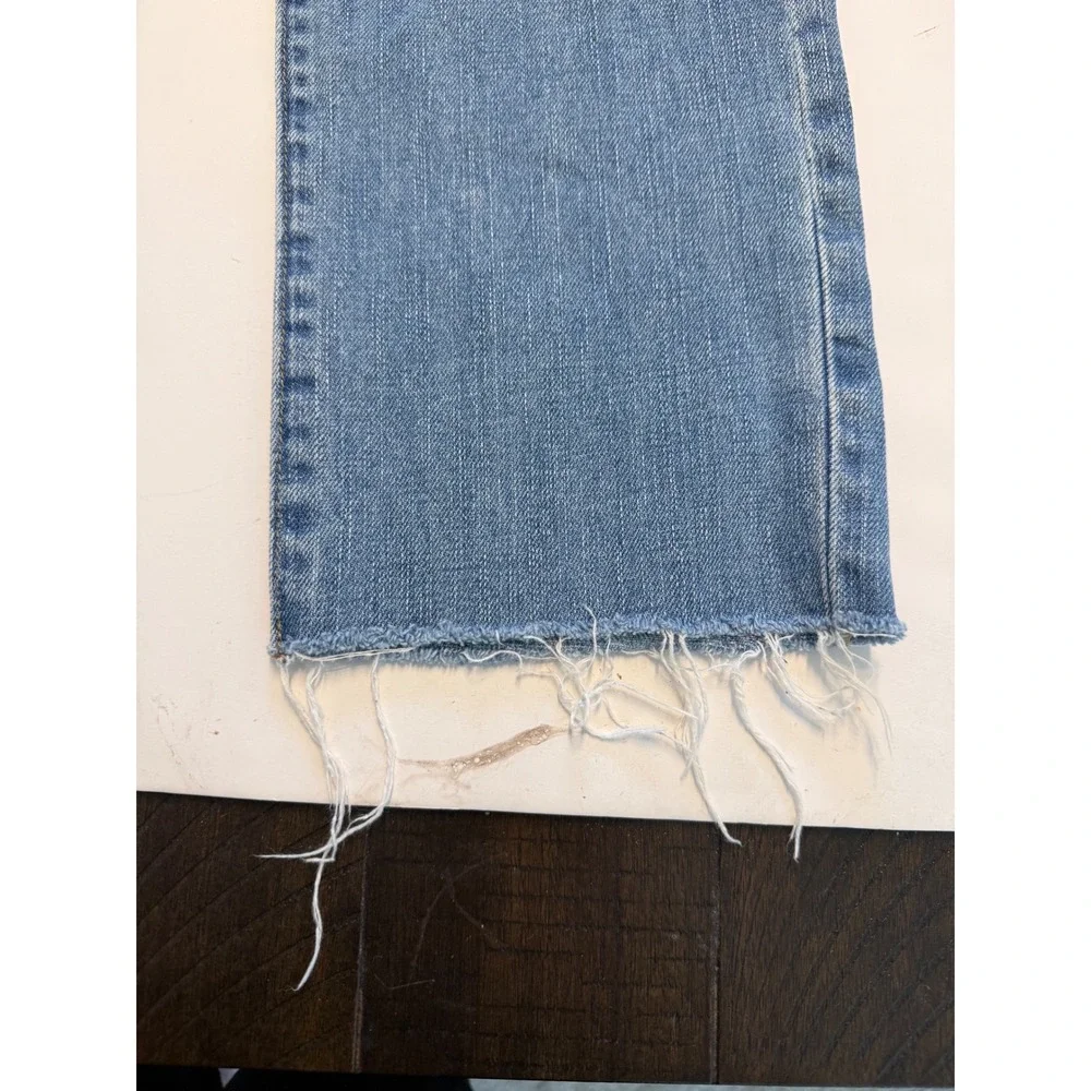 American Eagle Distressed Straight Leg Jeans Mens 32x34 Blue Denim Raw Hem